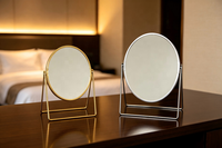Miroir de maquillage en métal avec plateau de rangement, 360 °   Miroir rotatif, miroir cosmétique de bureau pour la décoration de la table de maquillage
