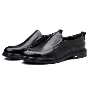2026 Spring <b>Men's</b> Leather <b>Shoes</b> British Style Casual Business <b>Shoes</b> For <b>Work</b> <b>Black</b> Slip On Genuine Leather <b>Shoes</b> For <b>Men</b> - Product Image 2