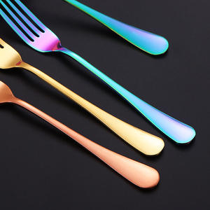 1010 Stainless Steel <b>Cutlery</b> Set 5 Piece Colored Gold Plated Dishwasher Safe Western Style Flatware For Wedding - Product Image 1