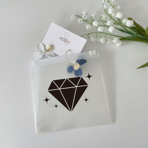 Mini pochette à bijoux en plastique PVC avec logo personnalisé sacs d'emballage cosmétiques à fermeture éclair pour bijoux strass paillettes - Product Image 1