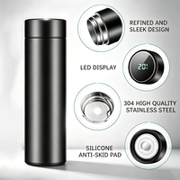 Bouteille d'eau intelligente en acier inoxydable de 500 ml avec affichage de la température, personnalisable avec logo, pour salle de sport, eau chaude et froide, fabricant