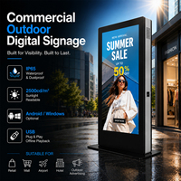 Kiosco de Señalización Digital para Exteriores de 55 Pulgadas, Tótem Impermeable con Pantalla LCD de 2500 Nits, Reproductor de Pantalla Digital 4K