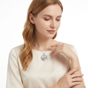 Collier vintage en moissanite en forme de cœur pour femme, VVS 0,5 1 2 carats, perle de 6 mm, plaqué rhodium, argent sterling 925, certifié GRA - Product Image 4