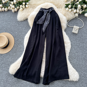 2025 Zomer Casual Wijde Pijpen Lange Broek Vrouwen Print Hoge Taille Broek Meisjes Outdoor Broek Groothandel - Product Image 3