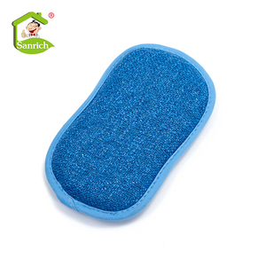 Éponge de cuisine biodégradable avec cordon, en microfibre et fibre de <span class=keywords><strong>bambou</strong></span>, tampon de nettoyage multifonctionnel <span class=keywords><strong>double</strong></span> <span class=keywords><strong>face</strong></span> - Product Image 3