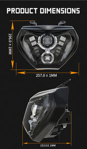 Phare avant de projecteur, pour yamaha 2014, 2015, <span class=keywords><strong>2016</strong></span>, MT09, FZ09, 2018, 2019 et MT07 - Product Image 2