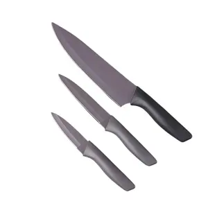 Set pisau dapur baja tahan karat 3 buah, Set pisau dapur pengukir buah