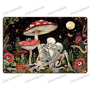Eat Mushrooms diseño de logotipo de metal decoración vintage platos de carteles de comida Retro Cueva de Halloween signo personalizado Lose Your Mind - Product Image 2