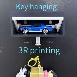 Nuevo Llavero de Coche con Diseño de Arte Moderno Impreso en 3D, Gancho de Pared para Llaves de Coche, Diseño de Garaje, Material PLA Intercambiable - Product Image 1