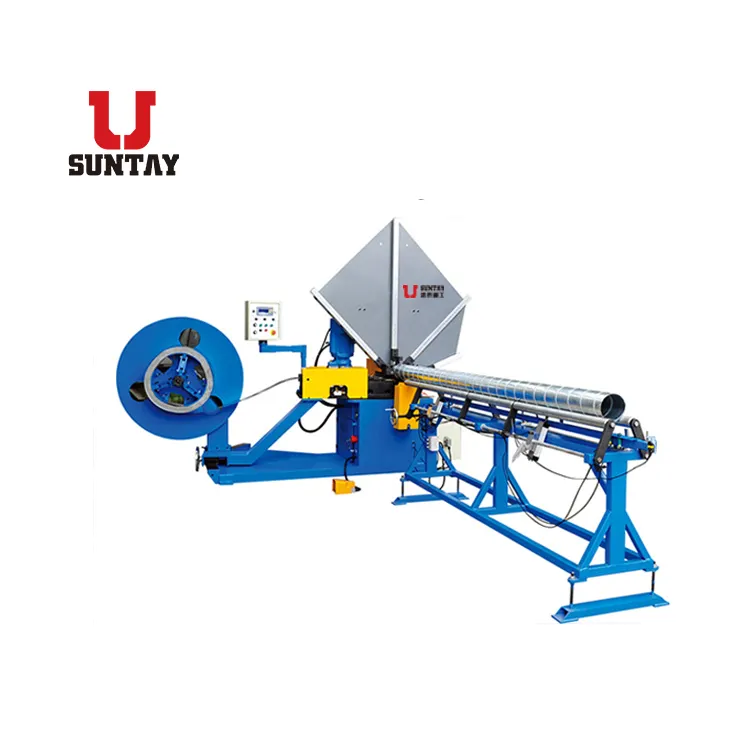 Automatic spiral round air duct machine