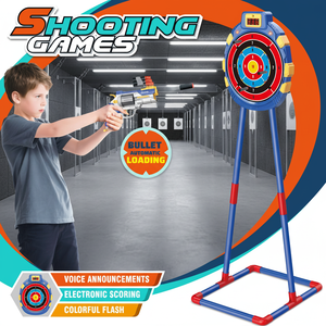 KSF 2025 NOUVEAU Kit de jeu de tir électronique numérique avec cibles rondes et 2 pistolets lance-fléchettes en mousse pour enfants - Product Image 4