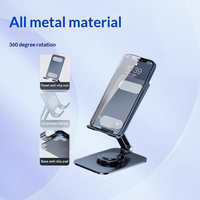 ZZX Nouveau support de bureau pliable et rotatif anti-tremblement en alliage d'aluminium pour téléphones portables et tablettes, idéal pour les personnes paresseuses et les diffusions en direct
