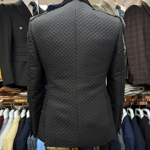 Tute da uomo 3 pezzi Slim Fit monopetto lusso smoking da sposa con strass per abbigliamento formale da sposo - Product Image 4