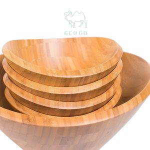 Cuenco de bambú ecológico, ensaladera de madera multiusos, cuenco de madera con logotipo personalizado del fabricante - Product Image 6