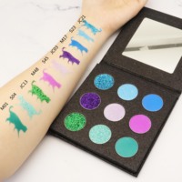 Vente chaude 9 couleurs Palette de fard à paupières unique finition mate étanche Pigments chatoyants Nature emballage métallique pour bricolage foncé