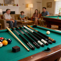 S.Q.F Luxe Étui de présentation pour ensemble de queues de billard en bois d'érable avec joint central 1/2, en acier inoxydable, avec poignée en Lacewood et en fibre de carbone pour snooker