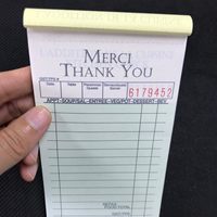 Pasokan langsung dari pabrik pelayan pesanan Pad untuk Menu makanan sadel dijahit Offset kertas buku dengan Hard Cover