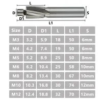 Fraise à défoncer HSS revêtue de TiAlN M3-M12 à 4 cannelures, outil de fraisage de guidage, fraise de défonçage pour routeur CNC OEM 60HRC