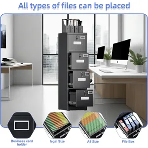 Archivador Metálico Vertical Moderno con 4 Cajones y Cerradura para Oficina y Hogar, Tamaño A4/Legal, con Porta Tarjetas <span class=keywords><strong>de</strong></span> Visita, Origen Estadounidense, Enviado por Correo - Product Image 6