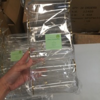 24 pack 12oz PET clair sans pied flûtes à champagne en plastique sans pied verre à vin avec jante en or rose/jante en or incassable