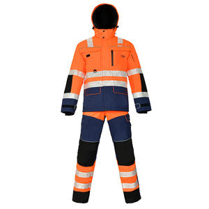 オックスフォード防水カスタムオレンジネイビーHi Visワークウェアパンツ建設救助緊急セキュリティ安全反射ユニフォーム - Product Image 3