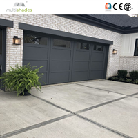 Porte de garage moderne en aluminium isolé MULTI-TEINTES avec porte latérale et moteur latéral pour usage extérieur, dotée de fonctions antivol