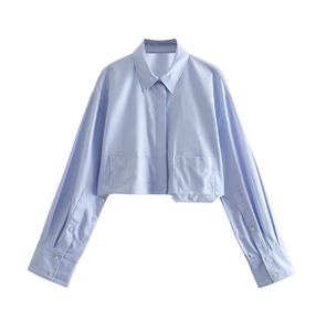 Şeker Rengi Bayan Kısa Stil Bluz - Product Image 2