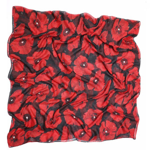 Nouveau style – Mini-écharpe à imprimé <span class=keywords><strong>coquelicot</strong></span> pour femme – <span class=keywords><strong>Foulard</strong></span> léger en viscose tendance - Product Image 6