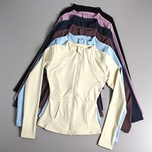 Veste <span class=keywords><strong>de</strong></span> sport pour femme 2026 personnalisable avec logo, séchage rapide, coupe-vent, respirante, ajustée, pour la course, la gym et le yoga - Product Image 1