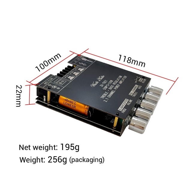 TB21 Upgraded App Model 2.1 Channel for Bluetooth Digital Power Amplifier Module High Low Tone Electronic Super Subwoofer