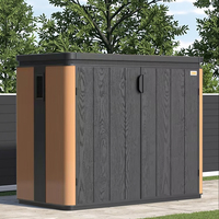 Prix d'usine, boîte de rangement de jardin en plastique écologique facilement assemblable, revêtement PVC, 71 gallons, boîte de rangement pour terrasse