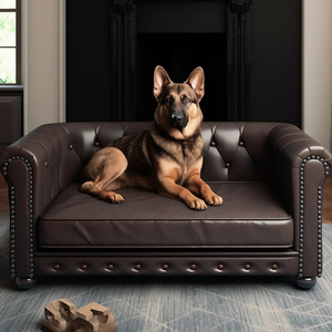Meilleures ventes 2024 - Lit pour chien en bois écologique personnalisé de luxe, orthopédique, en mousse à mémoire de forme, imperméable, avec motif animalier - Product Image 4