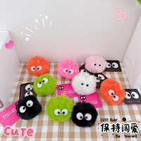Porte-clés en fourrure d'elfe mignon, pendentif créatif, accessoires de sac à dos pour écouteurs, petits cadeaux en gros - Peluche de charbon de couleur