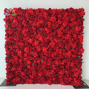 L06767 Vente en gros pas cher Prix Mariage Soie Artificielle Rouge Rose Bourgogne Rose Blanc Vert Toile de Fond Fleur Mur Pour Décoration - Product Image 1