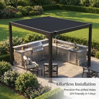 Pergola moderne en aluminium et fer à lames orientables 3x3m 3x4m avec toit manuel réglable, abri solaire pour jardin, vente en gros