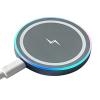 Cargador Inalámbrico Tipo-C con Luz Ambiental, Cargador de Carga Rápida de 15 W, Cargador Magnético para Teléfono Móvil para Automóvil 2026