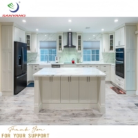 Armoires design de placard de cuisine modulaire pour maison moderne ensembles complets avec évier armoires de cuisine grises fabriquées en usine au vietnam