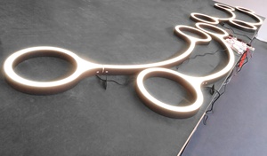Plafonnier LED RGB commercial <span class=keywords><strong>Aquarius</strong></span>, design ovale créatif, petit modèle en aluminium, DMX512, gradation, télécommande, installation 3D - Product Image 6