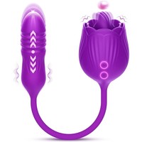 Rose Vibrator für Frauen und Dildo Rose lecken Dildo stoßen Nippel Klitoris vibrierende Ei Zunge lecken Klitoris Sauger Sexspielzeug
