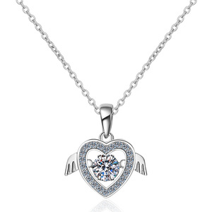 Fashion S925 <b>Sterling</b> <b>Silver</b> <b>Necklace</b> 50 Points Moissanite Jewelry <b>Necklace</b> with GRA Certificate - Product Image 1