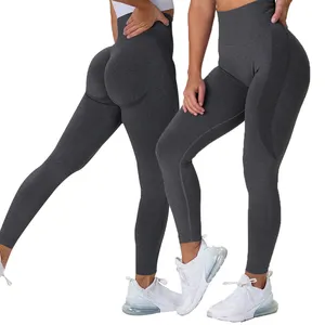 黑白青少年穿着性感女孩女性固体素色运动健身房高腰紧身瑜伽裤打底裤