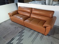 Ensemble de canapé d'angle en cuir véritable orange - Style européen moderne Canapé de salon pour appartement Hôtel et centre commercial