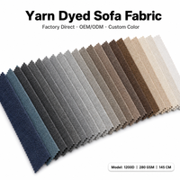 Tissu de canapé en lin tissé teint de haute qualité, 100% polyester, tissu pour canapé, textile pour meubles