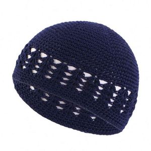 Bonnet de prière musulman brodé en tricot pour homme, en fil de coton, chaud, pour l'extérieur et la maison - Product Image 2