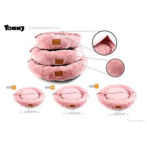 Set di Tre Pezzi per Lettini per Animali Domestici: Nido Rotondo e Coperta in Flanella Artica, Colore Rosa Carne - Product Image 1