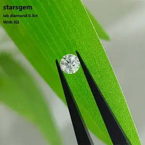 Starsgem lab yetiştirilen elmas hphtwholesale yüksek DE renk vvs netlik lab oluşturulan 0.3 karat gerçek elmas