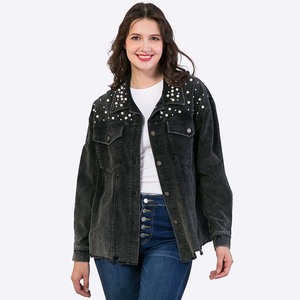 Abbigliamento <span class=keywords><strong>donna</strong></span> personalizzato cappotto femminile colletto con perle giacche di <span class=keywords><strong>velluto</strong></span> <span class=keywords><strong>a</strong></span> <span class=keywords><strong>coste</strong></span> per <span class=keywords><strong>donna</strong></span> - Product Image 1