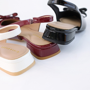 Lujo 2025 zapatos rojos para mujer con tacón cuadrado forro de lazo cómodo High Hills estilo Formal antideslizante tendencia de moda de verano - Product Image 6