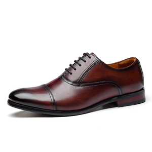 Nouvelle collection printemps, chaussures en cuir formelles pour hommes, chaussures en cuir véritable, chaussures de ville, chaussures Oxford à trois œillets - Product Image 1