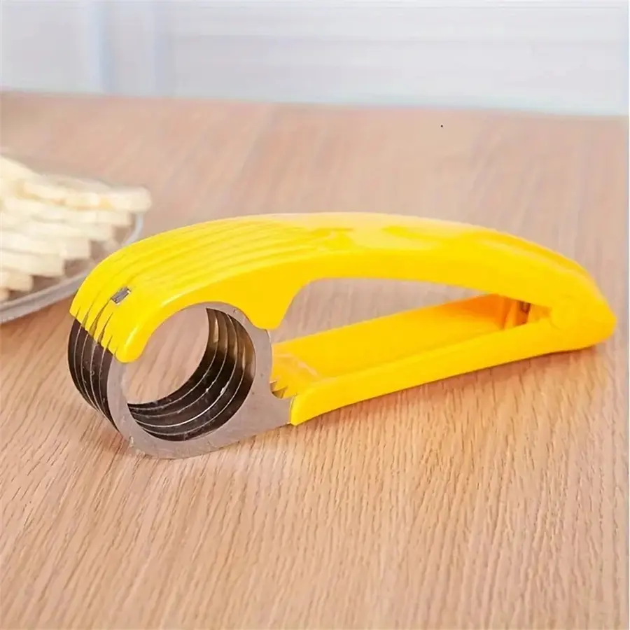 Plastic Roestvrijstalen Kleine Industriële Oplossing Handmatige Fruitschiller Snijder Bananensnijder Voor Chips
